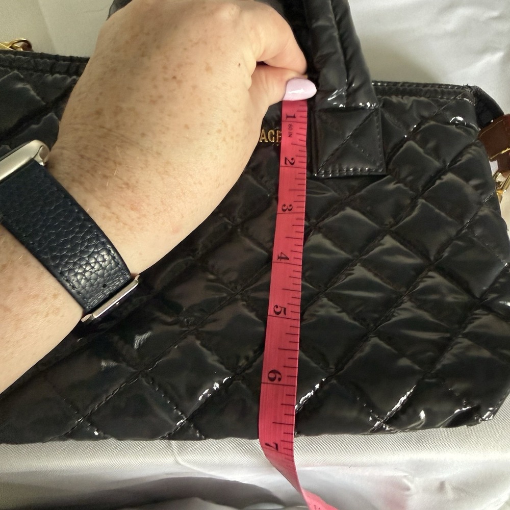 MZ Wallace Liquid Magnet Grey Mini Sutton Crossbody Bag Tote Purse Top Handle - Picture 12 of 15